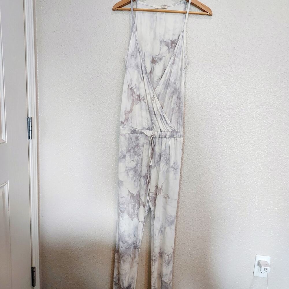Lovestitch White & Gray Long Pant Tank Halter Size S